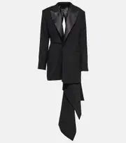 [Alaia] Alaïa Asymmetrical wool blazer minidress AU 6 black