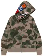 BAPE Layered Line Camo Shark Full Zip 1J80 115 005 (Free Shipping) *NEW* ✅
