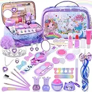Kids Makeup Kit for Girls, Unicorn Makeup Set, Real Washable Make up Kit for Little Girl Princess Toddler Makeup for Kid Birthday Gifts Unicorn Toys for Girls 3 4 5 6 7 8 9 10 Year Old
