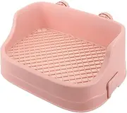 ibasenice Rabbit Litter Box Potty Trainer Square Plastic Cage for Animals Leak Design Easy to Clean Litter Bedding Box for Rabbits Guinea Pigs and Other Pets