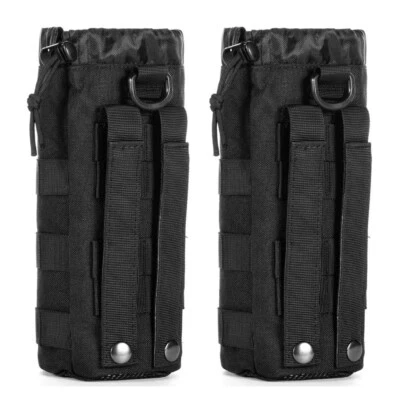 2 Pack Tactical Molle Water Bottle Bag Belt Holder Outdoor Hiking Kettle Pouch