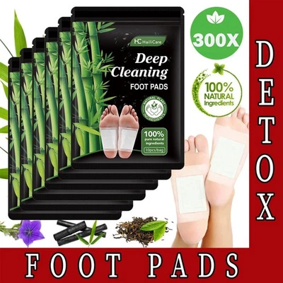 300 Pack Detox Foot Patches Pads Natural plant Toxin Removal Sticky Adhesive AUS
