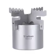 Compact Titanium Alcohol Stove with Cross Stand for Hiking and Backpacking