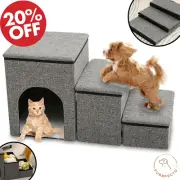 Pawz Pet Ramp Memory Foam Dog Steps Stairs Portable Cat Foldable Ladder For Bed