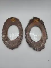 Set of 2 Vintage Live Edge Walnut Oval Frames