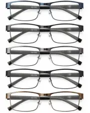 5PCS Reading Glasses Men - Blue Light Blocking Computer Metal Thin Frame Read...