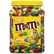 M&M Peanut Chocolate Multi Color Candy Jar 62oz 3.8 LBS New Sealed