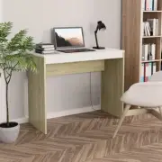 NNEVL Desk White and Sonoma Oak 90x40x72 cm Chipboard