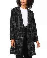 Vince Camuto Plaid Double Breasted Coat