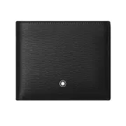 Mens wallet Montblanc Meisterstück 129244 black leather compact cards billfold