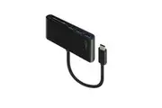 Alogic USB-C to Multi Card Reader 3-Port USB Hub - 10cm Black - VROVA Series