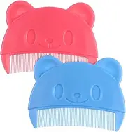 2pcs Hair Combs Set Cute Bear Shaped Fine Tooth Combs for Cradle Cap and Dandruff Portable Grooming Kit and Ideal for Gentle Hair Care