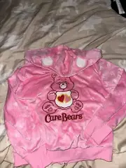 care bears peter alexander velour tracksuit set with embroidery and hearts pink