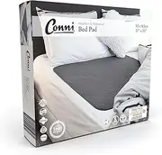 Conni Reusable Bed Pad, Absorbent, Waterproof and Washable Protector Pad for Incontinence, Bed Wetting and Perspiration, Charcoal, 95 x 85 cm