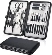 CVBFDB Professional 18 PCS Manicure Set Kit Pedicure Scissor Tweezer Eyebrow Cutter Nail Clipper Stainless Steel Nail Care Tool Sets(white-Dinosaur Doodle4)