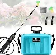5/9l Pressure Pump Garden Sprayer, Battery Powered Electric Sprayer with 3 Types of Nozzles, Rod Extending Up to 60cm, Rechargeable Handheld Sprayers, for Watering Plants, Cleaning Blue 9L