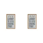 2x LVD Fir/MDF Signboard Laundry Hanging Sign/Signage Home/Shop Decor 36x60cm