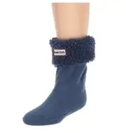 Hunter Kid Sheepy Fleece Cuff Boot Sock Peak Blue Size L