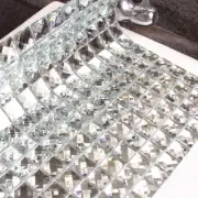 Peel and Stick Silver Mirror Glass Mosaic Tile Crystal Diamond Chip Self Adhensi