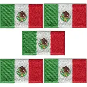 Small Mexican Flag Patch (5-Pack) Embroidered Iron On Patch Applique