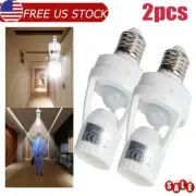 2pack E27 PIR Infrared Motion Sensor LED Light Dimmable Lamp Bulb Holder Socket