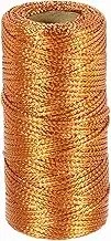 uxcell 1.5mm Metallic String, 16 Ply Decorative Metallic Bakers Twine Thread Cord Rope for Gift Wrapping DIY Crafts Making Ornament Decor, Dark Gold Tone, 55Yards