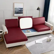 Sofa Cover 2Pcs Waterproof Sofa Cover High Stretch Lounge Slipcover Protector Couch Cover Anti-cat Claw Protection Cover-Red