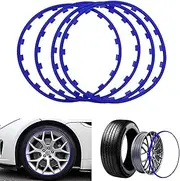 Rim Protector Wheel Rim Protector 16-20 Inch Multicolor Tire Care Protector, Wheel Molding Scratch Prevention Kit, Set of 4, Avoids Curb Rashes, Abrasion Resistant, Easy Install 0809(Color:03,Size:18