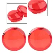 For Harley Touring Softail Dyna Red Pair Turn Signal Lens Light Cover Guard new