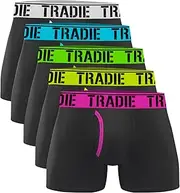 [TRADIE] Men's Cotton/Elastane Man Front Trunk 5-Pack Mens Underwear, Fly Front Opening Boxer Briefs, Comfortable Cotton Stretch Underwear for Men, Sizes Small to 6XL