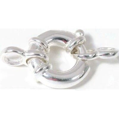 Spring Ring Clasp Sterling Silver Toggle Necklace 12mm