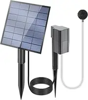 Solar Powered Pond Aerator - Portable Unit, Aquarium Pump | Solar Operated Air Bubbler with Adjustable Flow, Silent Aeration System for Fish Farming Hydroponic and Garden Water Setups