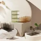 Reusable Documents Stand Three-Compartment Desktop Bookshelf Office