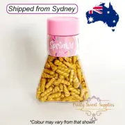 UNICORN HORNS GOLD 16mm Sprinkles Cake Cupcake Decorating Cachous - 110g