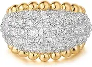 [LADYGD] Ear Cuff Earrings for Women 14K Gold Plated Cubic Zirconia Paved Sparkling Huggie Ear Cuffs Non Piercing | Clip On Cartilage | Single