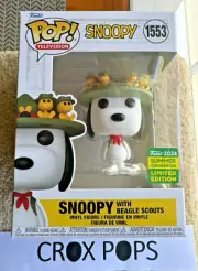 SNOOPY + BEAGLE SCOUTS SDCC 1553 Funko Pop Vinyl New in Mint Box + Protector