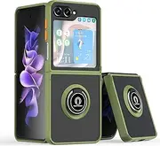 Compatible with Samsung Galaxy Z Flip6 Bracket Phone Case,Compatible with Samsung Galaxy Z Flip6 5G SM-F741 [Car Mount Magnetic Stand] [PC+TPU] Anti-Drop Gr2