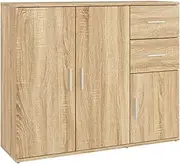 vidaXL Modern Style Sideboard Cabinet in Brown Sonoma Oak with Ample Storage Space