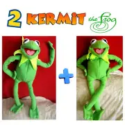 2 KERMIT MUPPETS TOYS RANA RENE HAND PUPPET SESAME STREET MUÑECO TITERE JUGUETES