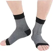 FOMIYES Foot Compression Sleeve for Ankle Support Compression Socks for Flying Breathable Elastic Socks for Sports (l/xl 2 Pairs Toeless)