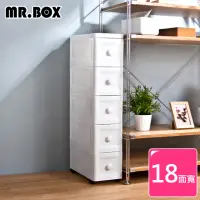 在飛比找momo購物網優惠-【Mr.Box】鄉村風歐式5層細縫收納櫃(寬18cm-兩色可