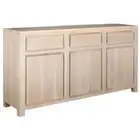 TANAKA SOLID MAHOGANY SIDEBOARD/ BUFFET 3 DRAWERS 3 DOORS WHITE WASH