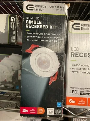 COMMERCIAL ELECTRIC 2" Slim Gimble LED Integrated Trimless Recessed Lighting Kit