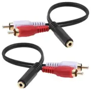 2 X 2-RCA Male to 3.5mm Female Aux Audio Headphone Jack Converter Adapter Cable