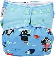 Hi Sprout One Size Adjustable Washable Reusable Pocket Cloth Diapers for Baby Girls and Boys (Pirate Captain)