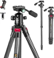 Camera Tripod 63 Inch Carbon Fibre Tripod Monopod with 360° Photography Ball Hea