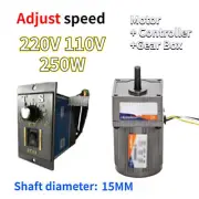 250W Speed Reversible Variable AC Gear Electric Motor 5-470 RPM 110V Controller
