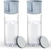 Brita Water Filter Water Bottle Portable Bottle Shape Set of 2 Light Blue 600ml with 1 Cartridge