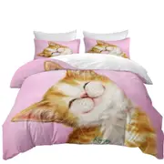 Lovely Smile on Adorable Ginger Kitten Quilt Cover