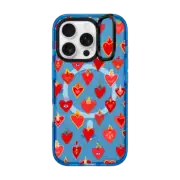 iPhone 16 Pro Impact Ring Stand Case MagSafe Compatible flaming heart love pattern